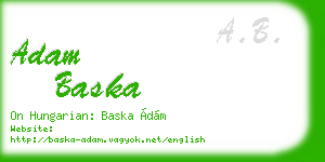 adam baska business card